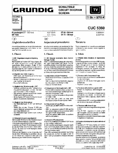 Grundig ST7003 Schematic for CUC5360, CUC5361. VERY similair to CUC5365